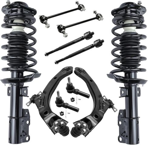 Detroit Axle - Front End 10pc Suspension Kit for Chevrolet Cobalt HHR Pontiac G5 Pursuit, 2 Lower Control Arms w/Ball Joints 4 Outer & Inner Tie Rod Ends 2 Sway Bar Links 2 Struts Replacement in Saudi Arabia