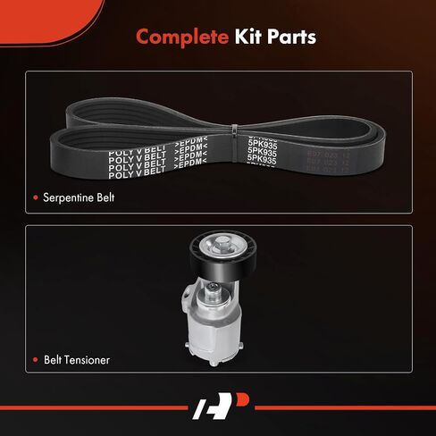 A-Premium Serpentine Drive Belt Kit with Tensioner Compatible with Volkswagen Cars - Passat 2012-2014, Beetle 2006-2010 2012-2015 - 2.5L in Saudi Arabia