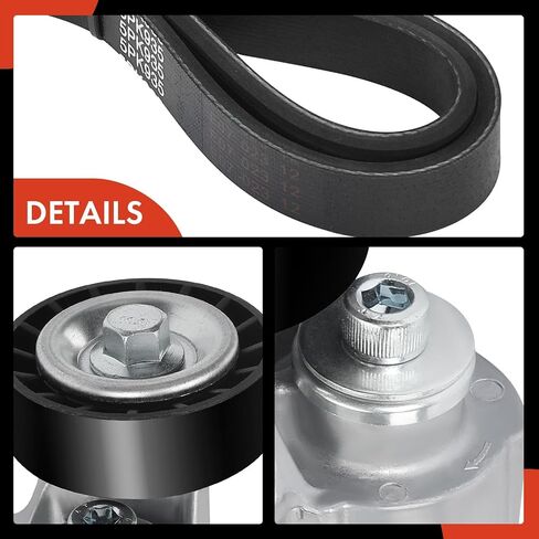 A-Premium Serpentine Drive Belt Kit with Tensioner Compatible with Volkswagen Cars - Passat 2012-2014, Beetle 2006-2010 2012-2015 - 2.5L in Saudi Arabia