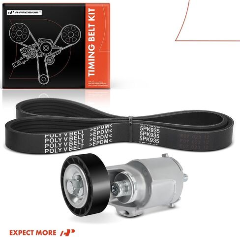 A-Premium Serpentine Drive Belt Kit with Tensioner Compatible with Volkswagen Cars - Passat 2012-2014, Beetle 2006-2010 2012-2015 - 2.5L in Saudi Arabia