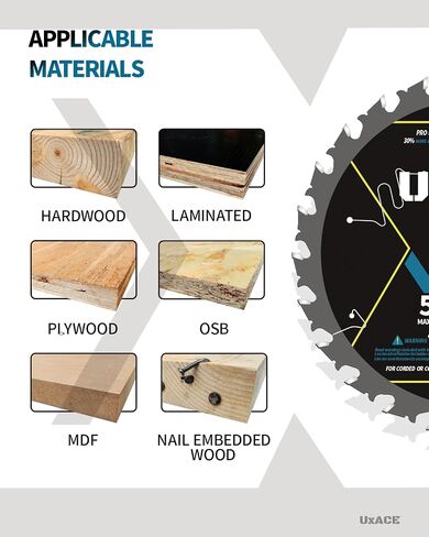 5-1/2-Inch 24-Tooth Circular Saw Blade with 10 mm Arbor, Framing Wood Cutting, Carbide Tip, Thin Kerf, for Plywood, MDF, OSB, Laminated, 2 Pack in Kuwait