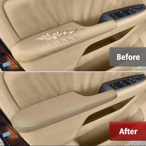 KBH Front Door Panel Armrest Cover Upholstery for Honda Odyssey 2008 2009 2010, PU Leather, Left and Right Side, Anti-Scratch, Light Grey in Saudi Arabia