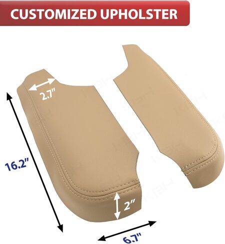 KBH Front Door Panel Armrest Cover Upholstery for Honda Odyssey 2008 2009 2010, PU Leather, Left and Right Side, Anti-Scratch, Light Grey in Saudi Arabia