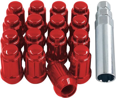 مجموعة أجزاء من أجزاء العجلات من ATV/UTV 16 الأزرق 10x1.25 LUG NUTS 1.38 "للسيارة قطر صغير الانتفاخ الجة الجوز قفل مقعد مخروطي القفل مع المفتاح (M10x1.25 ، الأزرق) in Kuwait