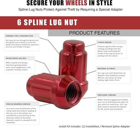 مجموعة أجزاء من أجزاء العجلات من ATV/UTV 16 الأزرق 10x1.25 LUG NUTS 1.38 "للسيارة قطر صغير الانتفاخ الجة الجوز قفل مقعد مخروطي القفل مع المفتاح (M10x1.25 ، الأزرق) in Kuwait