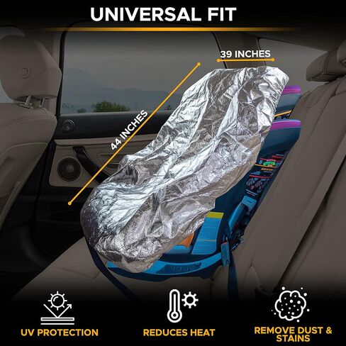 EcoNour Baby Car Seat Sun Shade Cover | Infant Car Seat Heat Protector | Reflective Shield Keeps Baby Seat Cool | UV Protection Baby Seat Cover for Travel | Blue in Kuwait
