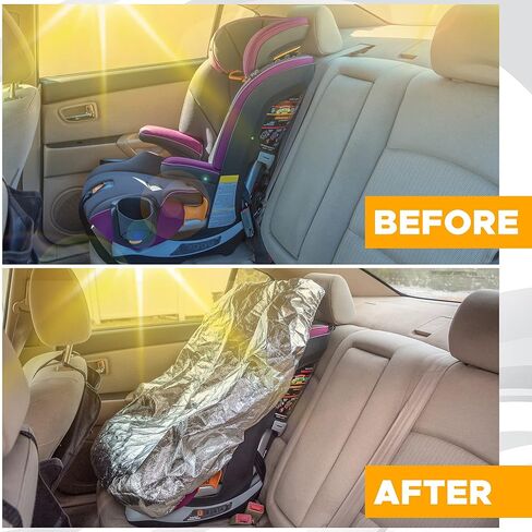 EcoNour Baby Car Seat Sun Shade Cover | Infant Car Seat Heat Protector | Reflective Shield Keeps Baby Seat Cool | UV Protection Baby Seat Cover for Travel | Blue in Kuwait