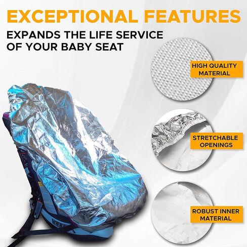 EcoNour Baby Car Seat Sun Shade Cover | Infant Car Seat Heat Protector | Reflective Shield Keeps Baby Seat Cool | UV Protection Baby Seat Cover for Travel | Blue in Kuwait