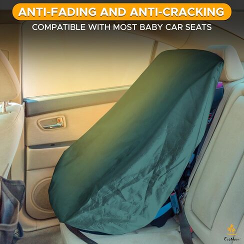 EcoNour Baby Car Seat Sun Shade Cover | Infant Car Seat Heat Protector | Reflective Shield Keeps Baby Seat Cool | UV Protection Baby Seat Cover for Travel | Blue in Kuwait