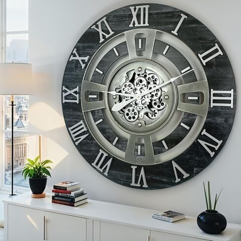 Lears Clock Gear Gear Clock Clock Line (الأسود القديم ، 36 بوصة (90 سم)) in Kuwait