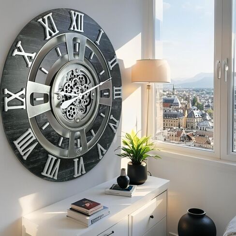 Lears Clock Gear Gear Clock Clock Line (الأسود القديم ، 36 بوصة (90 سم)) in Kuwait