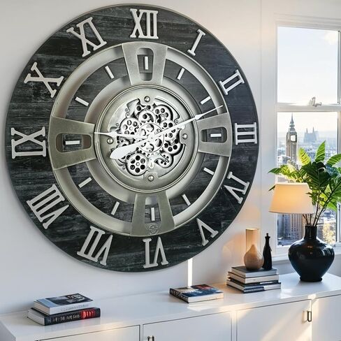 Lears Clock Gear Gear Clock Clock Line (الأسود القديم ، 36 بوصة (90 سم)) in Kuwait