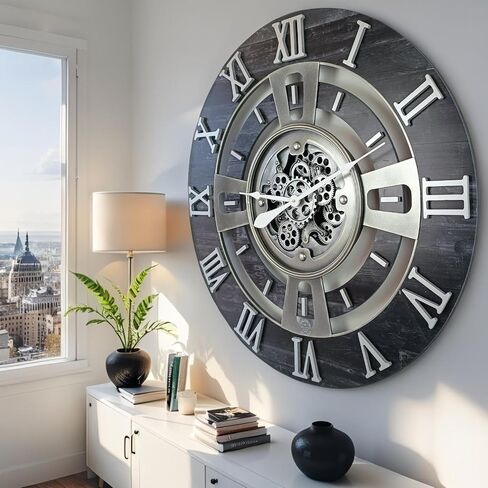 Lears Clock Gear Gear Clock Clock Line (الأسود القديم ، 36 بوصة (90 سم)) in Kuwait