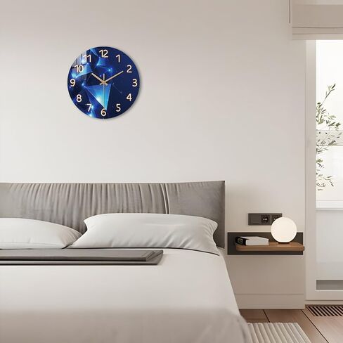 10 Inch Blue Marble Wall Clock Silent Non-Ticking - Kitchen Clocks Wall Battery Operated Battery Operated - Modern Wall-Clocks for Bathroom Office Bedroom Living Room Decor in Kuwait