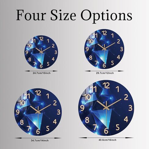 10 Inch Blue Marble Wall Clock Silent Non-Ticking - Kitchen Clocks Wall Battery Operated Battery Operated - Modern Wall-Clocks for Bathroom Office Bedroom Living Room Decor in Kuwait