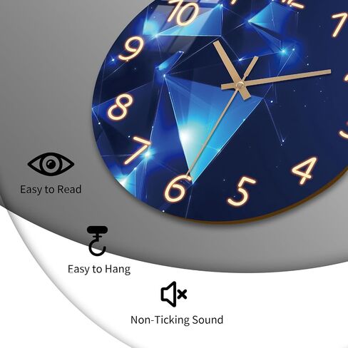10 Inch Blue Marble Wall Clock Silent Non-Ticking - Kitchen Clocks Wall Battery Operated Battery Operated - Modern Wall-Clocks for Bathroom Office Bedroom Living Room Decor in Kuwait