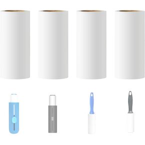 عبوات لينت بلس رولر مقاس 4 بوصات فقط من أجل مزيل الوبر القابل للسحب من فلينت بلس للملابس، بكرة لينت قابلة لإعادة الملء، عبوة 90 ورقة لاصقة إضافية (عبوة من 4، إجمالي 360 ورقة) in Kuwait