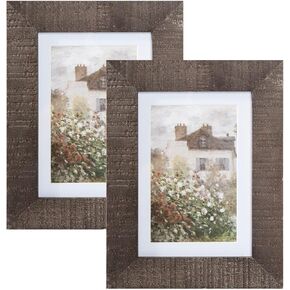 4x6 Wood Picture Frame Rustic Photo Frame Real Glass for Wall and Tabletop Black- 2 Pack in Kuwait