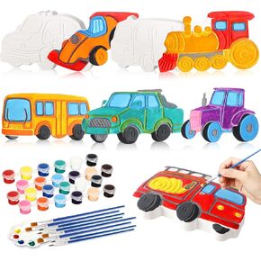 HyDren 8 Pcs Paint Your Own Plaster Stones, Arts and Crafts Painting Kit Outdoor Garden Creative Project DIY Personalized Art Supplies Includes Paints Palette Brushes, Christmas Birthday Gift in Kuwait