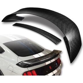 الجناح المفسد لغطاء الجذع الخلفي متوافق مع 2015-2022 Ford Mustang GT EcoBoost Mach 1 Shelby Bullitt V8 V6 Coupe ، جناح المفسد الحقيقي للألياف الخلفية ، GT350R ، على طراز GT350R ، in Kuwait