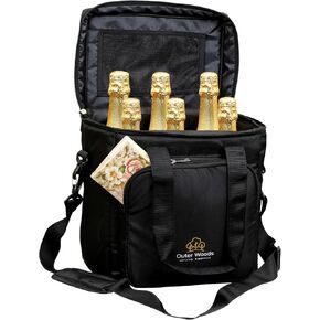 Insulated 6 Bottle Cooler Bag | with 6 Units of Ice Gel Packs | Wine Cooler Bag | Beer Cooler Bag | Insulated Bag | Fits 6 Full Size Bottles in Saudi Arabia