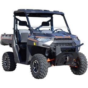 SuperATV Heavy-Duty Scratch-Resistant Half Windshield for 2017+ Polaris Ranger XP 1000 (See Fitment) | 1/4" Thick Dark Tint Polycarbonate 250x Stronger Than Glass | USA Made in Saudi Arabia