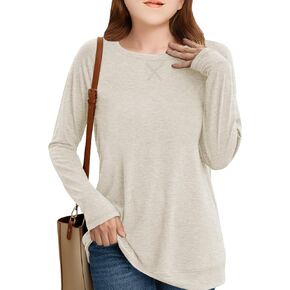 Girls Fashion Shirts Long Sleeve Trendy Tshirt Kids Cute Fall Tops Crewneck Basic Tees in Kuwait