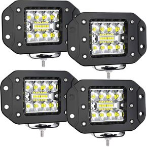 Flush Mount LED Light Pods, ELELION 4 Inch 42W Side Shooter Led Light Pods for Trucks, IP67 Waterproof Combo Beam LED Driving Light Work Light for Trucks Off-Road Jeep ATV UTV, 4PCS in Saudi Arabia