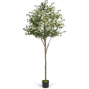 6FT Faux Eucalyptus Tree Indoor - Tall Artificial Eucalyptus Tree with Natural Trunk and Realistic Leaves,Indoor Fake Floor Plant for Office,Living Room,Home Decor in Saudi Arabia