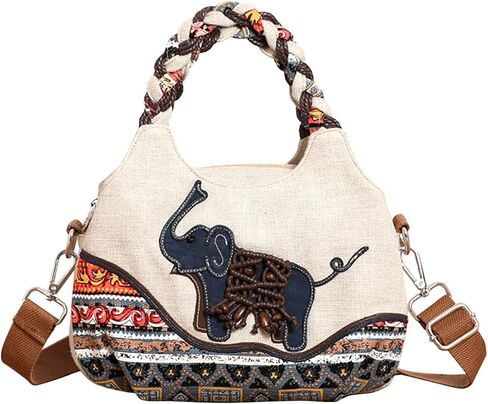 Mini Cotton Shoulder Bag Fashion Small Hand Knitting Tote Handbag in Kuwait