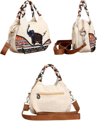 Mini Cotton Shoulder Bag Fashion Small Hand Knitting Tote Handbag in Kuwait