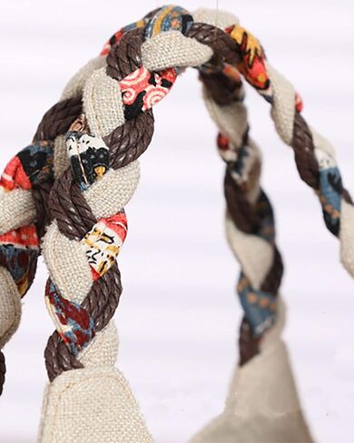 Mini Cotton Shoulder Bag Fashion Small Hand Knitting Tote Handbag in Kuwait