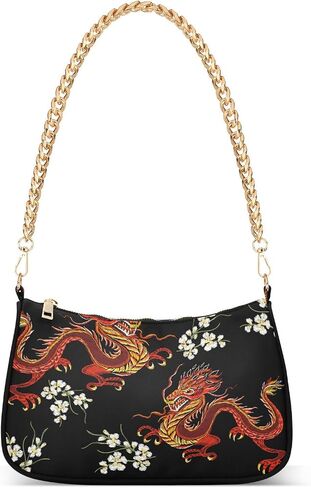 Shoulder Bags for Women Fire Water Dragon Hobo Tote Handbag Small Clutch Purse with Zipper Closure in Saudi Arabia