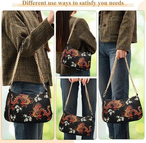 Shoulder Bags for Women Fire Water Dragon Hobo Tote Handbag Small Clutch Purse with Zipper Closure in Saudi Arabia
