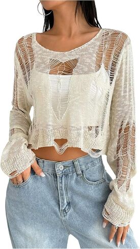 امضح Wdirara Women Women Muted Serected Top Sleeve Long Long See من خلال Top Crop in Saudi Arabia