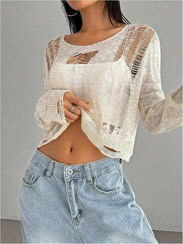 امضح Wdirara Women Women Muted Serected Top Sleeve Long Long See من خلال Top Crop in Saudi Arabia