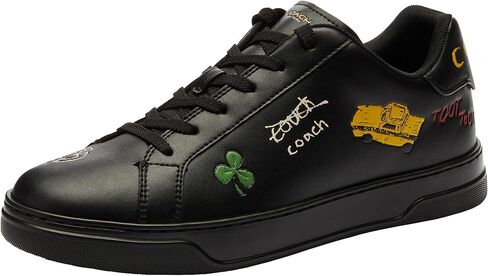 Coach Men's High Line Sneaker with Sketch Print, Charcoal/Black, 7.5 in Saudi Arabia