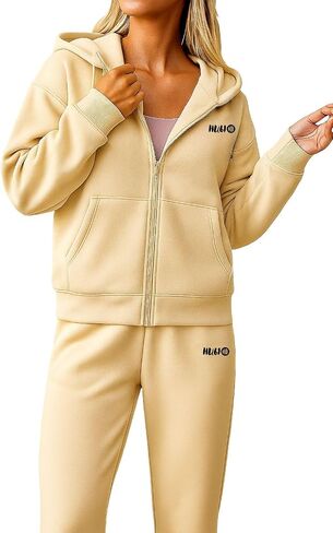 Women Cotton & Polyester Track Suit Set | Long Sleeve Womens 2 Piece Sets | Comfy Lounge Wear | Travel Outfits Women in Saudi Arabia