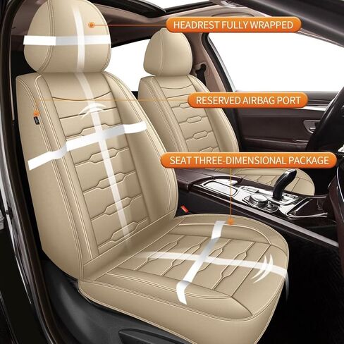 AOMSAZTO Car Seat Covers,Full Set 5 Seats Custom Fit for Kia Seltos 2021 2022 2023 2024 2025,Leather Car Seat Cover Seat Cushion Protector,Airbag Compatible Waterproof Black&Red in Saudi Arabia