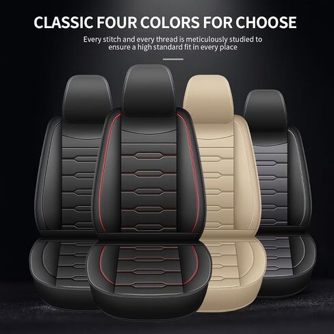 AOMSAZTO Car Seat Covers,Full Set 5 Seats Custom Fit for Kia Seltos 2021 2022 2023 2024 2025,Leather Car Seat Cover Seat Cushion Protector,Airbag Compatible Waterproof Black&Red in Saudi Arabia