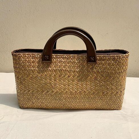 Women Straw Handbag Tote Bag Girls Handwoven Holiday Rattan Birthday Gift in Saudi Arabia