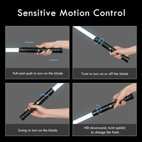 2 Pack XRGB 3.0 Double-Bladed Dueling Light Saber Set, Dual 2 in 1 Smooth Swing Motion Control Light Saber, 16 Sound Fonts Infinite Color Changing APP Control, Rechargeable Metal Hilt in Kuwait