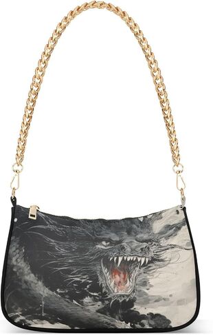 Shoulder Bags for Women Fire Water Dragon Hobo Tote Handbag Small Clutch Purse with Zipper Closure in Saudi Arabia