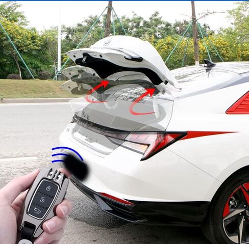 Tsubasa تعديل دعامات الجذع الخلفي لدعم Hyundai Elantra CN7 2021-2024 غازات الغازات الخلفية الدعامات امتصاص الصدمة قضبان الربيع (2pcs) (أسود عادي) in Saudi Arabia
