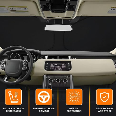D-Lumina Winshield Sun Shade for 2014-2022 Range Rover Sport, Foldable Front Sun Shield Protector Blocks UV Rays, Window Sunshade Sun Visor Interior Accessories in Saudi Arabia