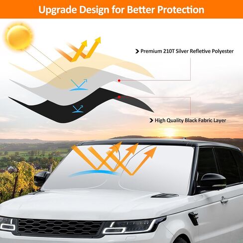 D-Lumina Winshield Sun Shade for 2014-2022 Range Rover Sport, Foldable Front Sun Shield Protector Blocks UV Rays, Window Sunshade Sun Visor Interior Accessories in Saudi Arabia