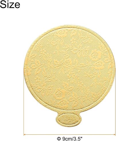uxcell 200pcs Mini Cake Boards, Mousse Cake Cardboards Round Cake Bases Plates Cupcake Dessert Displays Base Tray for Cupcakes, Cakes, Dessert Base - Grease Proof (Gold) in Saudi Arabia