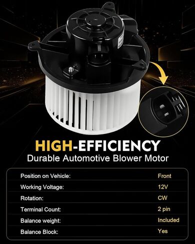 AATEE HVAC AC Blower Motor Replacement with Fan for:-Ford F150 04-08, F250 Super Duty 04-07, Expedition 03-06 for:-Lincoln Mark LT 06-08, Navigator 03-06 4.2L 4.6L 5.4L 6.0L 6.8L OE# 700139 6L1Z19805B in Kuwait