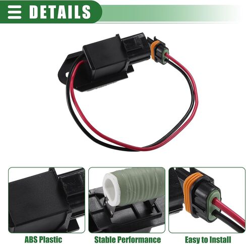 Motoforti Radiator Fan Blower Motor Relay Resistor Resistance, Engine Cooling Fan Motor Wiring Harness, for Dodge Charger Challenger for Chrysler 300 2009-2023, Plastic, No.68050128AA, Black in Saudi Arabia
