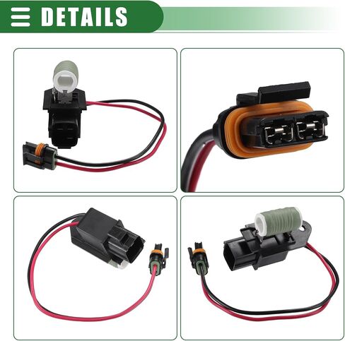 Motoforti Radiator Fan Blower Motor Relay Resistor Resistance, Engine Cooling Fan Motor Wiring Harness, for Dodge Charger Challenger for Chrysler 300 2009-2023, Plastic, No.68050128AA, Black in Saudi Arabia